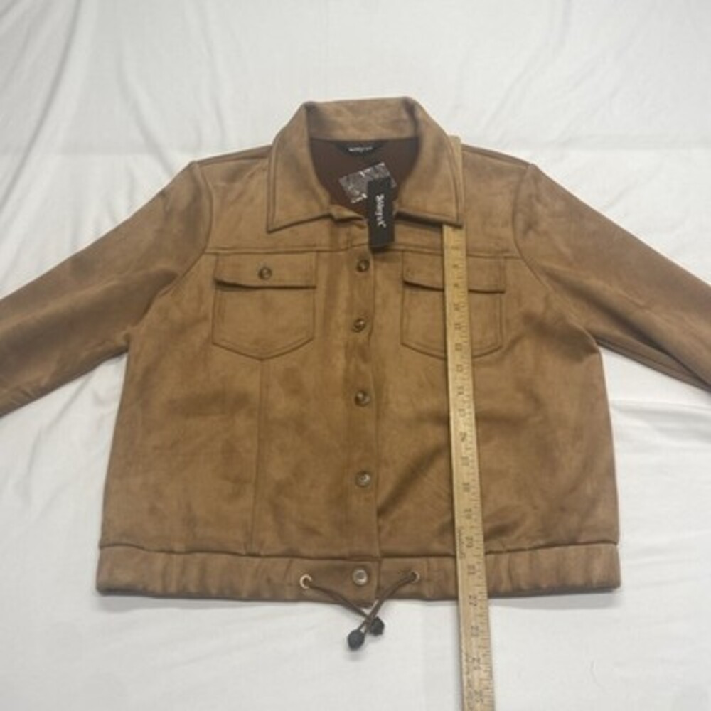 NWT Allegra K Women's Faux Button Down Jacket Brown Size M! Brand new! - Picture 5 of 8
